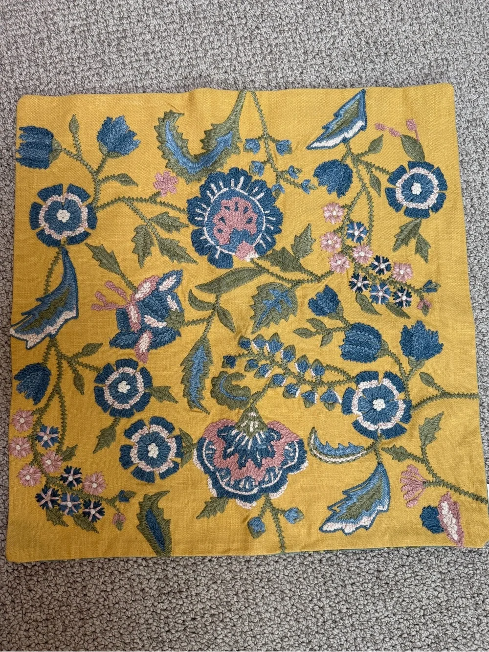NWT Pottery Barn Bette Floral Embroidered Reversible Pillow Case